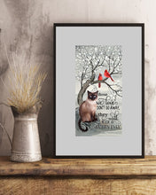 Load image into Gallery viewer, Siamese Cat Red Cardinals Those We Love Vertical Poster
