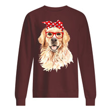 Load image into Gallery viewer, Golden Retriever With Red Polka Dot Ribbon Gift For Dog Lovers Sweatshirt

