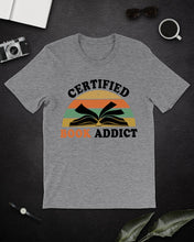 Load image into Gallery viewer, Certified Book Addicts Retro Vintage Gift For Books Lovers Guys Tee
