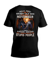 Load image into Gallery viewer, Walk Away I Am A Grumpy Old Man Who Was Born In November Birthday Gift Guys V-Neck
