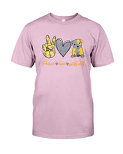 Load image into Gallery viewer, Peace Love Live  Special Custom Design For Dog Lovers Guys Tee
