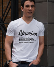 Load image into Gallery viewer, Librarian Keeper Of Books Guardian Of Knowledge Custom Gift For Librarian Guys V-Neck
