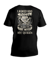Load image into Gallery viewer, I Asked God To Make Me A Man Gift For Family Guys V-Neck

