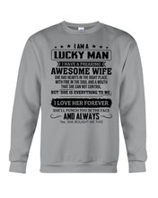 Load image into Gallery viewer, She Is Everything To Me My Freaking Awesome Wife Gift For Family Sweatshirt
