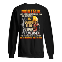 Load image into Gallery viewer, Het Moeilijkste Deel Van Mijn Werk Is Aardig Zijn Tegen Mensen Sweatshirt
