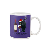 Load image into Gallery viewer, Cat Drink And Be Merry Meaningful Gift For Women Mug
