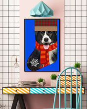 Load image into Gallery viewer, Santa Border Collie In Stock Gift For Dog Lovers Vertical Poster

