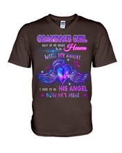 Load image into Gallery viewer, Wings Gift For Angel Grandpa Half Of My Heart Is In Heaven Guys V-Neck
