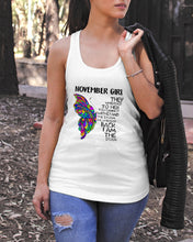 Load image into Gallery viewer, Birthday Gift For November Girl They Whispered To Her You Cannot Withstand The Storm Ladies Flowy Tank
