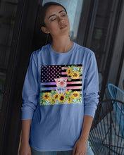 Load image into Gallery viewer, Pig America Flag Sunflower Special Custom Design Unisex Long Sleeve
