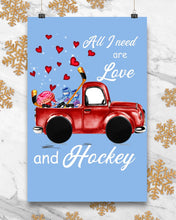 Load image into Gallery viewer, All I Need Are Love And Hockey Gift For Hockey Players Vertical Poster
