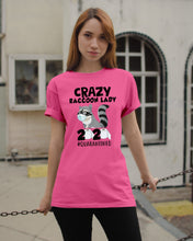 Load image into Gallery viewer, Crazy Raccoon Lady 2020 Quarantined Gift For Raccoon Lovers Guys Tee
