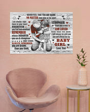 Load image into Gallery viewer, Never Feel That You Are Alone Hugging Daughter Dad Gift For Daughter Horizontal Poster
