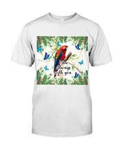 Load image into Gallery viewer, Scarlet Macaw With Butterflies I Am Always With You Gift For Lover Guys Tee

