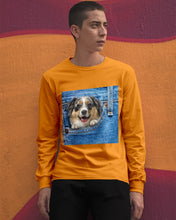 Load image into Gallery viewer, Australian Shepherd In Denim Pocket Gift For Dog Lovers Unisex Long Sleeve
