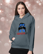 Load image into Gallery viewer, Firefighter Make You Life Safe Lady With Blue Ribbonhead Gift For Women Hoodie
