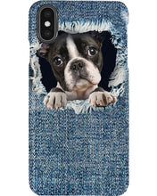 Load image into Gallery viewer, Blue Phone Case With Hole Gift For Boston Terrier Lovers Phone case
