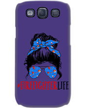 Load image into Gallery viewer, Firefighter Make You Life Safe Lady With Blue Ribbonhead Gift For Women Phone case
