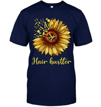 Load image into Gallery viewer, Hair Hustler Sunflower Trending Gift For Friends Guys Tee
