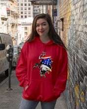 Load image into Gallery viewer, Eagle Giant Scratch USA Flag Gift For Women Hoodie
