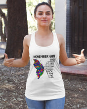 Load image into Gallery viewer, Birthday Gift For November Girl They Whispered To Her You Cannot Withstand The Storm Ladies Flowy Tank
