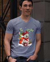 Load image into Gallery viewer, Cute Westie Christmas Night Gift For Dog Lovers Guys V-Neck
