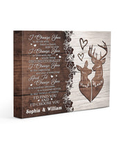 Load image into Gallery viewer, I Choose You To Love Deer Custom Name Gift For Wife Matte Canvas
