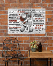 Load image into Gallery viewer, Never Feel That You Are Alone Hugging Daughter Dad Gift For Daughter Horizontal Poster
