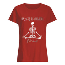 Load image into Gallery viewer, Yoga Iron Skeleton Dark Blue Background Gift For Men Ladies Tee
