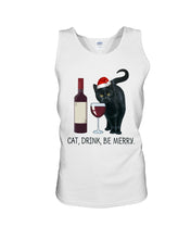 Load image into Gallery viewer, Cat Drink And Be Merry Meaningful Gift For Women Unisex Tank Top
