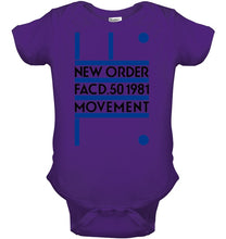 Load image into Gallery viewer, New Order Facd 501981 Movement Simple Unique Custom Design Baby Onesie
