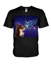 Load image into Gallery viewer, Chihuahua Blue Butterflies Sky Gift For Dog Lovers Guys V-Neck
