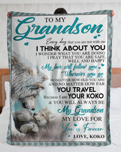 Load image into Gallery viewer, Best Gift For Grandson You Will Always Be My Grandson Sherpa Blanket
