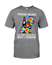 Load image into Gallery viewer, Proud Mama Of The Touchest Boy I Know Autism's Day Gift Guys Tee

