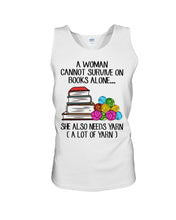 Load image into Gallery viewer, A Woman Cannot Survive On Book Alone She Also Needs Yarn Trending Unisex Tank Top
