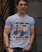 Load image into Gallery viewer, A Man Loves Beer And Dachshund Gift For Dog Lovers Guys V-Neck
