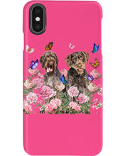 Load image into Gallery viewer, German Wirehaired Pointer With Peonies Gift For Dog Lovers Phone case
