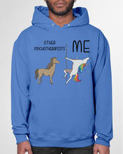 Load image into Gallery viewer, Funny Difference Between Me And Other Psychotherapists Unicorn And Horse Hoodie
