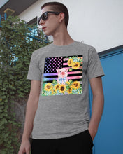Load image into Gallery viewer, Pig America Flag Sunflower Special Custom Design Guys Tee
