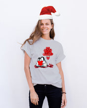 Load image into Gallery viewer, Penguin Forever Love With Red Heart Balloon Gift For Penguin Lovers Guys Tee
