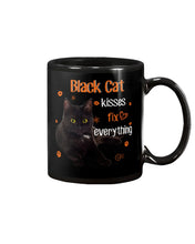 Load image into Gallery viewer, Black Cat Kisses Fix Everything Gift For Cat Lovers Mug
