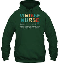 Load image into Gallery viewer, Vintage Nurse Knows More Than She Says And Notices More Than You Realize Hoodie
