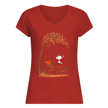 Load image into Gallery viewer, Snoopy Cartoon Movie Autumn Is Coming Gift For Fans Ladies V-Neck
