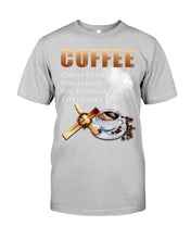 Load image into Gallery viewer, Coffee Christ Offers Forgiveness For Everyone Everywhere Guys Tee
