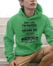 Load image into Gallery viewer, I'm The Lucky One Because I Get To Be Her Husband Gift For Husband Hoodie
