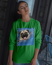 Load image into Gallery viewer, baby Pug In Denim Pocket Gift For Dog Lovers Unisex Long Sleeve
