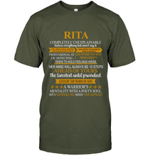 Load image into Gallery viewer, Rita Custom Name Gift A Warrior's Mentality With A Poet's Soul Guys Tee
