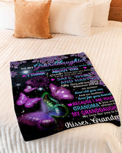 Load image into Gallery viewer, Purple Mandala Butterflies Grandma Gift For Granddaughter Think About You Fleece Blanket

