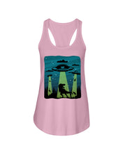 Load image into Gallery viewer, UFA Dinosaur T Rex Sky Full Of Stars Ladies Flowy Tank
