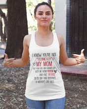 Load image into Gallery viewer, I Know You're Not Technically My Mom But Your Love Keep Me From Prison Ladies Flowy Tank
